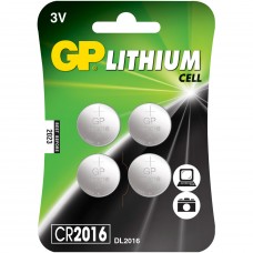 Batteri Lithium CR2016 3V GP 4-pack