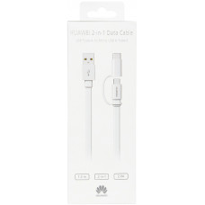 USB-kabel 2in1 USB-A till USB-C/MicroUSB Huawei AP55s 4071417 2A 1,5m White